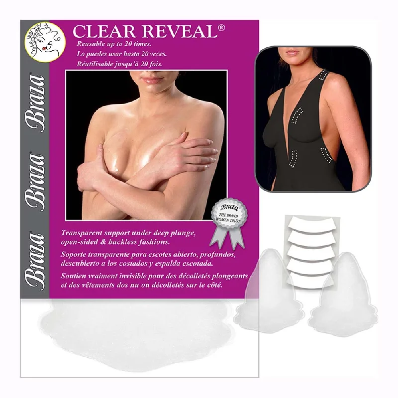 Women’s organic bamboo briefs-BRAZA CLEAR REVEAL SILICONE ADHESIVE BRA