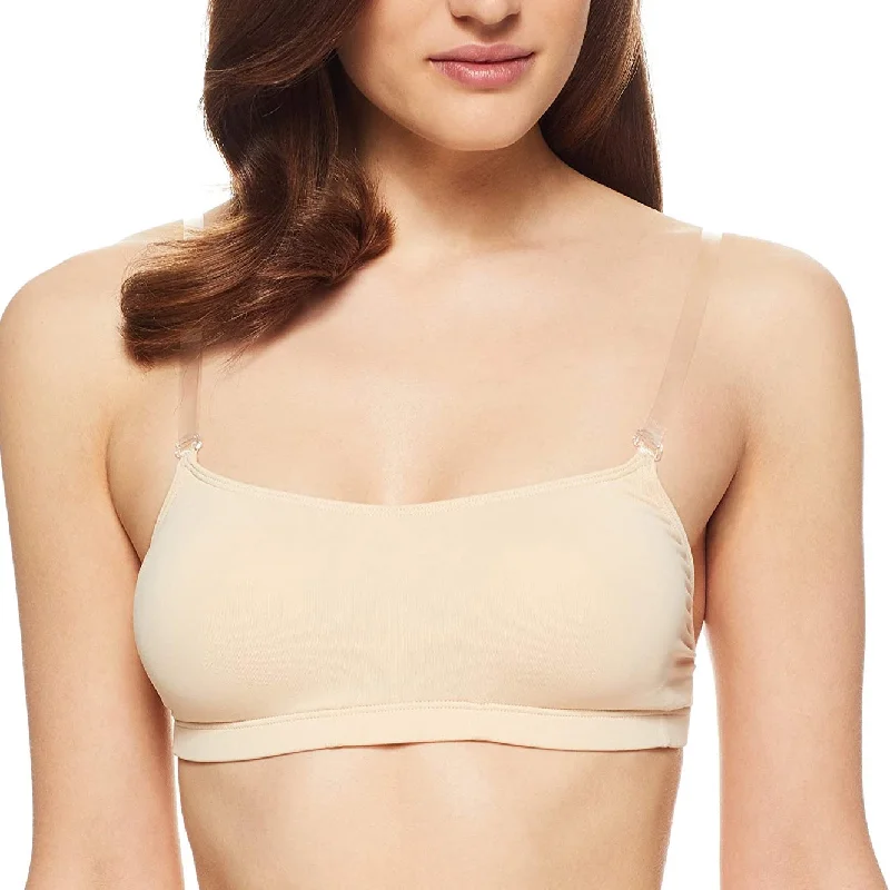 Women’s high-waist control panties-CAPEZIO 3564 BRATEK CAMISOLE BRA WITH CLEAR BACK AND STRAPS