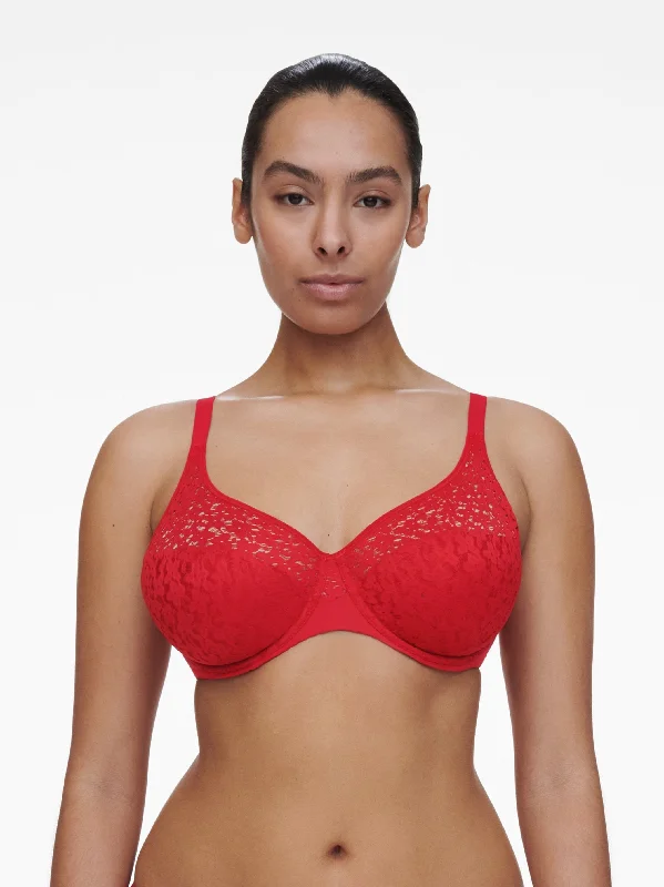 Women’s lightweight lace boyshorts-Chantelle Norah Comfort Underwire Bra - Poppy Red