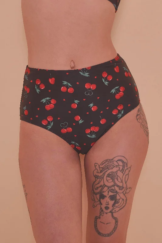 Women’s comfy modal hipster-Cherry Love High Waist Brief