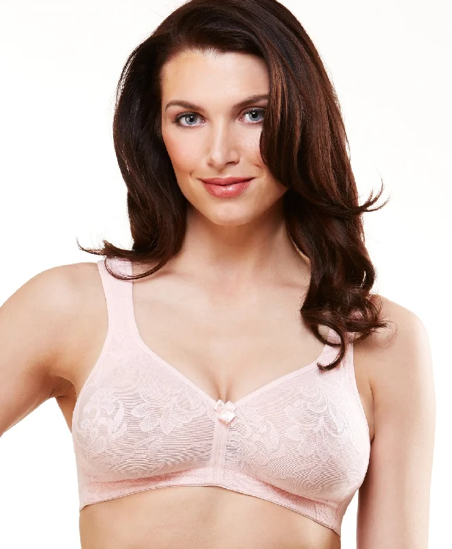 Women’s lightweight satin briefs-VERSAILLES Seamless Wire-Free Bra #13214 - Blush