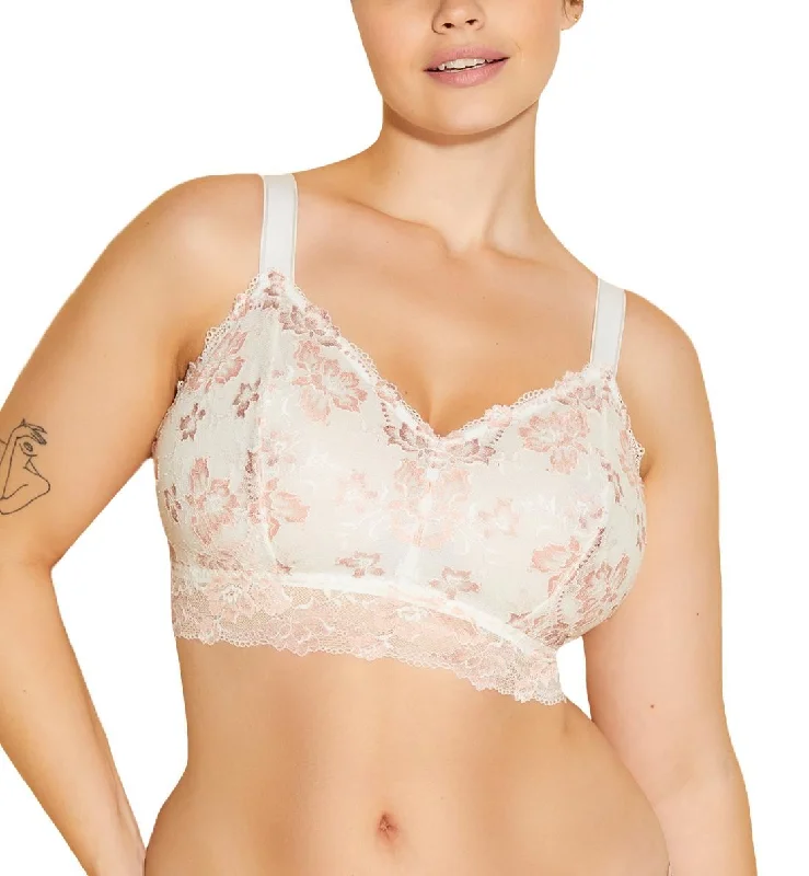 Women’s floral high-cut panties-Cosabella Savona SUPER Curvy Longline Bralette (SAVON1386) - Mandorla/Moon Ivory