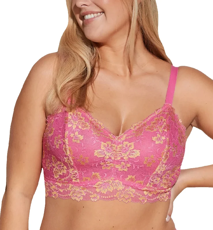 Women’s low-rise floral panties-Cosabella Savona SUPER Curvy Longline Bralette (SAVON1386) - Rani Pink/Gold