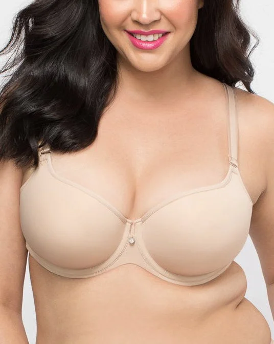 Women’s high-waist control panties-Curvy Couture Tulip Smooth Underwire T-Shirt Bra (More colors available) - 1274 - Nude