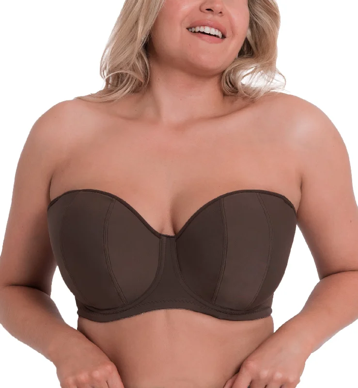 Women’s bold geometric bikini-Curvy Kate Luxe Multiway Strapless Underwire Bra (CK2601) - Cocoa