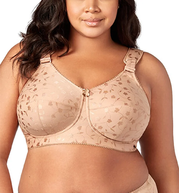 Women’s satin string bikini-Elila Sidney Jacquard Full Support Softcup Bra (1305) - Mocha