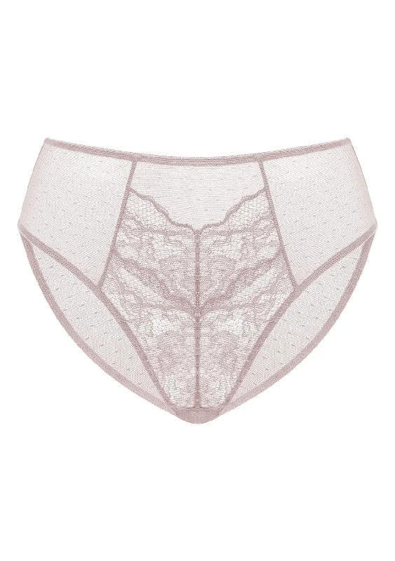 Women’s moisture-wick boyshorts-Enchante High-Rise Dark Pink Lace Brief Underwear