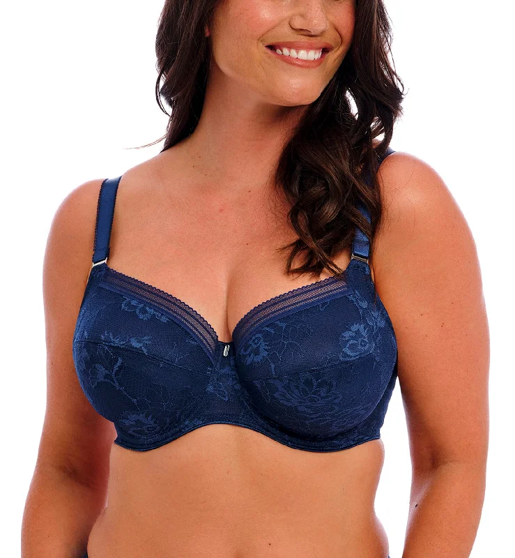 Women’s organic cotton boyshorts-Fantasie Fusion Lace Full Cup Side Support Underwire Bra (102301) - French Navy