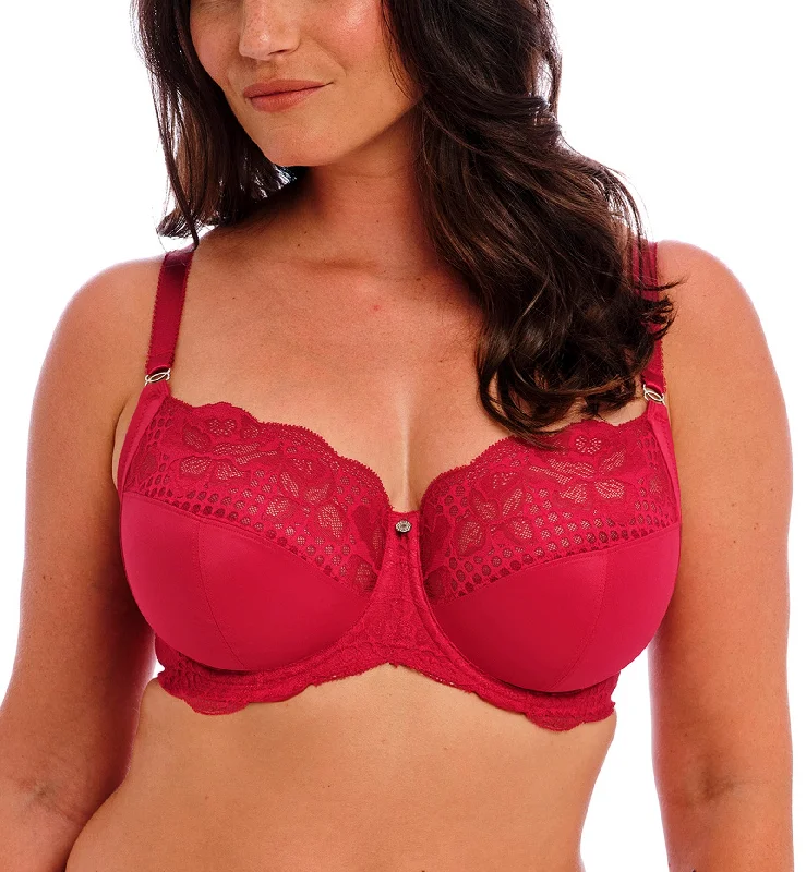 Women’s lightweight hipster briefs-Fantasie Reflect Side Support Stretch Lace Underwire Bra (101801) - Red