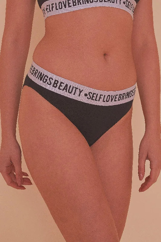 Women’s cotton seamless panties-Felicity Hayward Self Love Black Brief