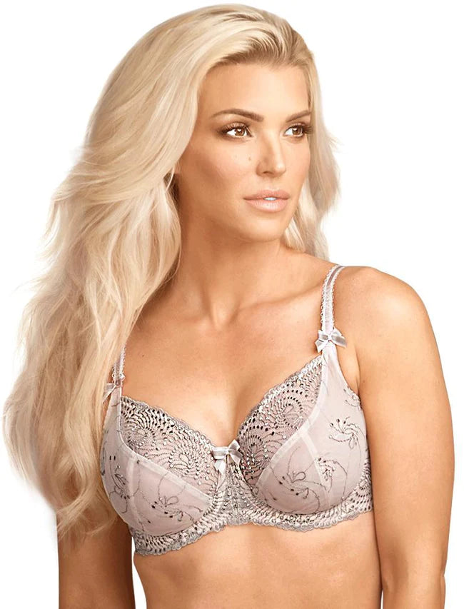 Women’s lace-trim cheeky underwear-Fit Fully Yours Nicole See-Thru Lace Underwire/Cloud Pink (#B2271)