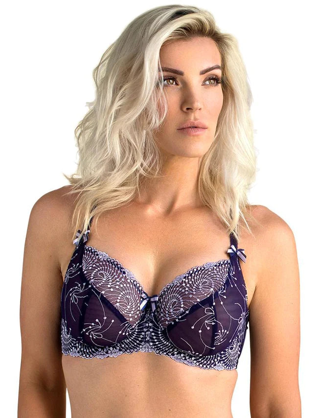 Women’s low-rise lace panties-Fit Fully Yours Nicole See-Thru Lace Underwire/Purple Lilac (#B2271)