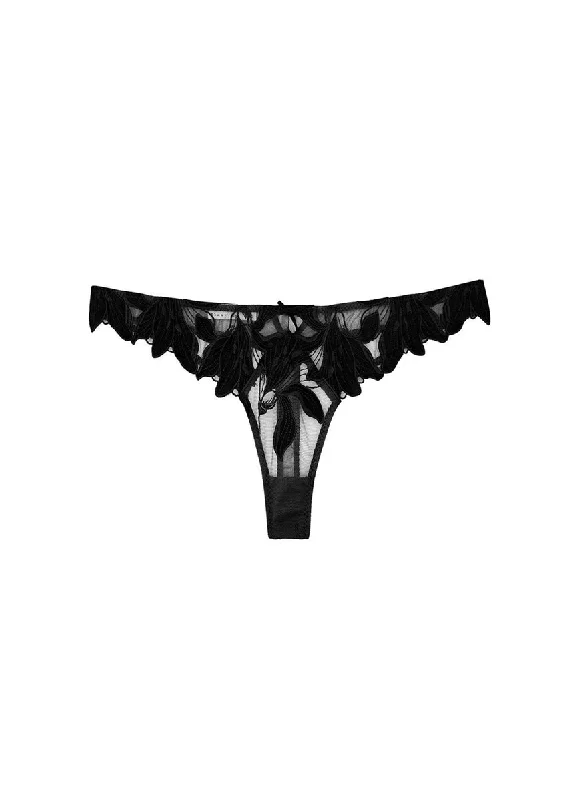 Women’s cozy cotton bikini-Fleur du Mal Lily Embroidered Thong