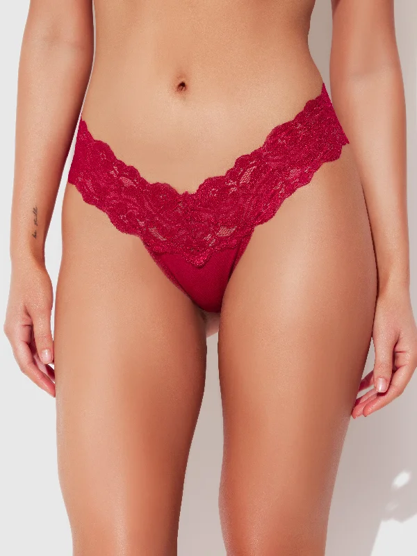 Women’s comfy cotton thong-Bridget Stretch Cotton & Lace Thong