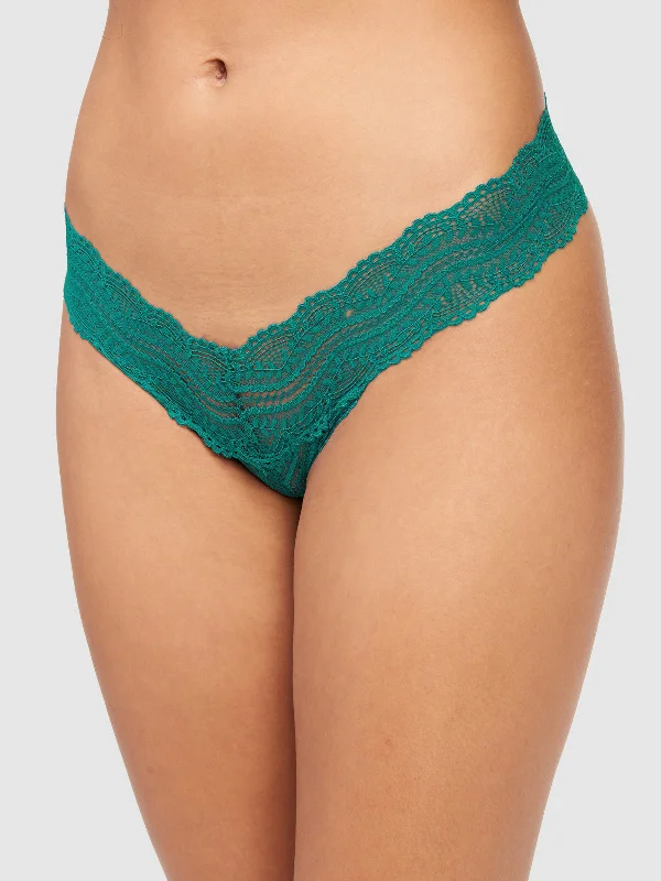 Women’s lace-trim briefs-Flora All Over Lace Thong