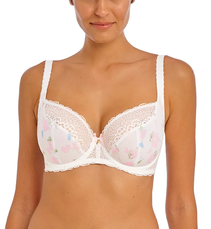 Women’s polka-dot boyshorts-Freya Daydreaming Plunge Underwire Bra (400802) - Flora White