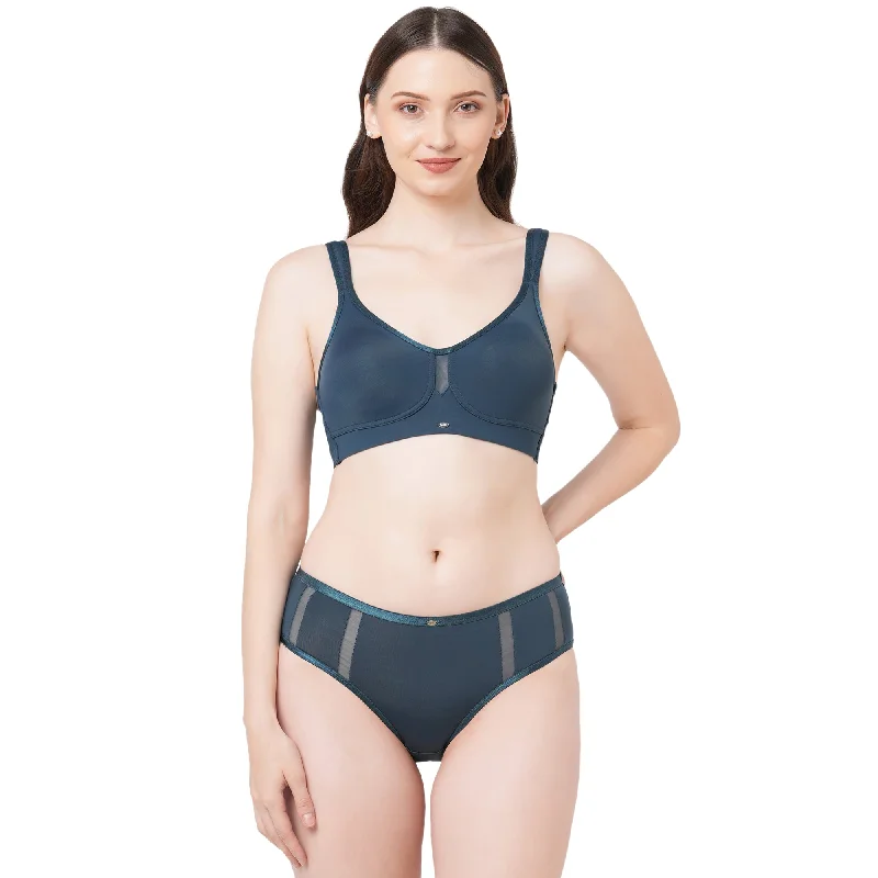 Women’s cozy bamboo underwear-Full Coverage Minimiser Bra with High Waist Brief Set-328-1328