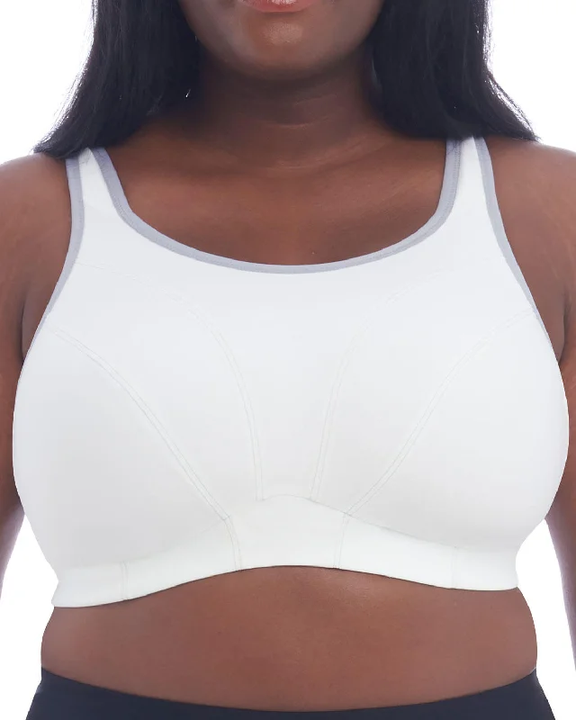 Women’s breathable cheeky panties-Goddess Sport Wire Free Bra - 6910 - White