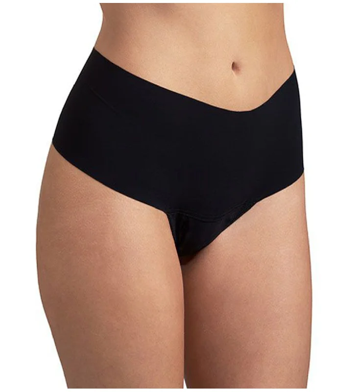 Women’s cozy jersey boyshorts-Hanky Panky BreatheSoft Hi-Rise Thong (6J1921B) - Black