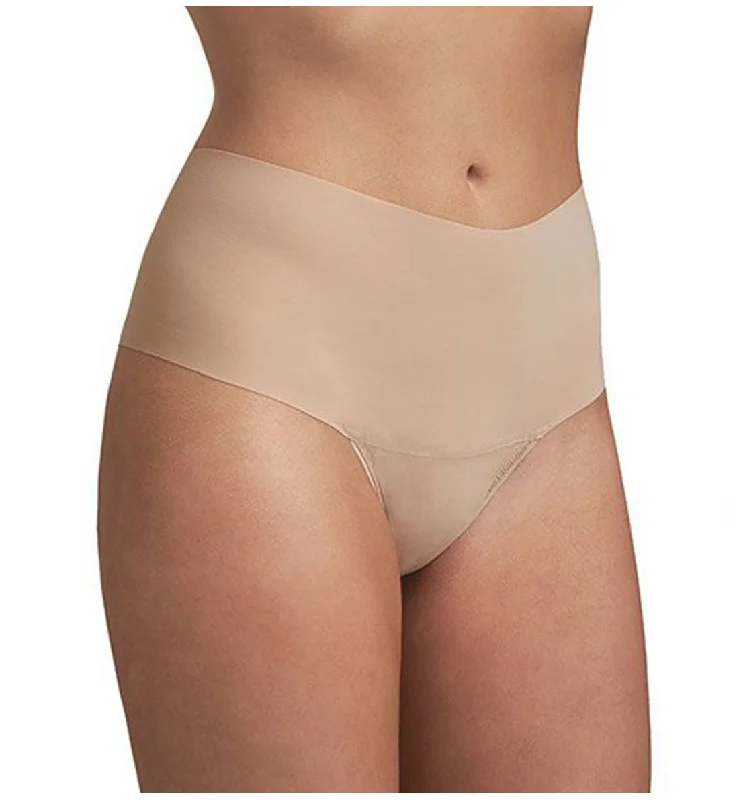 Women’s lightweight mesh boyshorts-Hanky Panky BreatheSoft Hi-Rise Thong (6J1921B) - Taupe