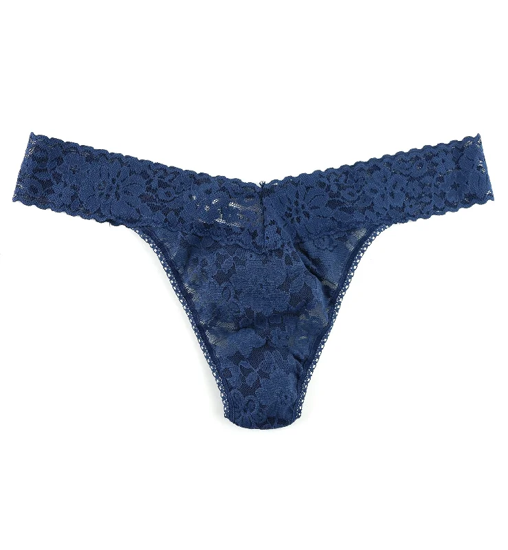 Women’s organic cotton thong-Hanky Panky Daily Lace Original Rise Thong (771101P) - Nightshade