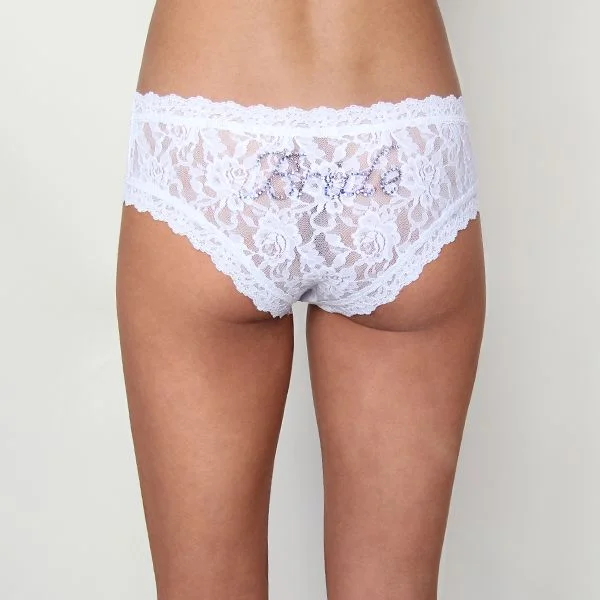 Women’s lightweight satin briefs-Hanky Panky Bridal Bride Cheeky Hipster Panty