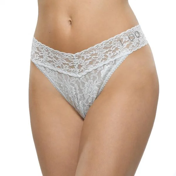 Women’s floral high-cut panties-Hanky Panky Crystal I Do Original Rise Thong