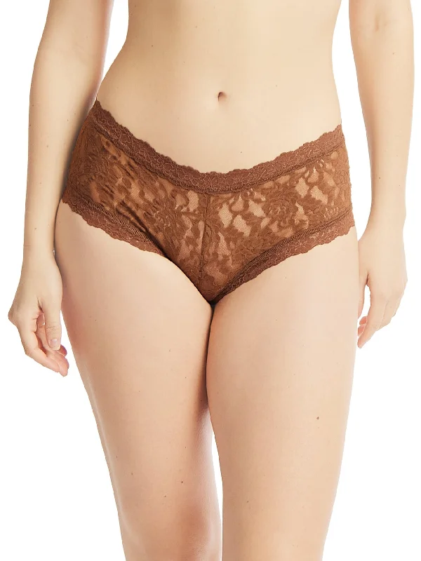 Women’s organic cotton boyshorts-Hanky Panky Signature Lace Boy Short - Macchiato