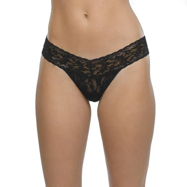 Women’s floral high-cut panties-Hanky Panky Signature Lace Low Rise Thong