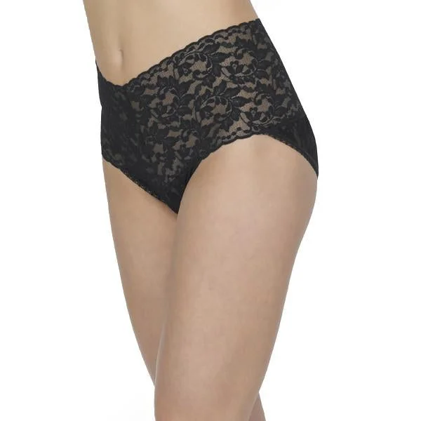 Women’s cozy bamboo underwear-Hanky Panky Signature Lace Retro V-Kini Panty