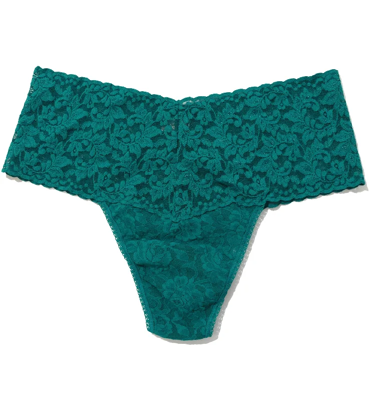 Women’s cotton bikini panties-Hanky Panky Plus Size Retro Lace Thong (9K1926X) - Northern Lights