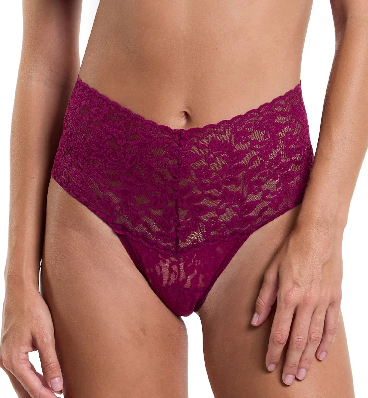 Women’s seamless shaping underwear-Hanky Panky Retro Lace Thong (9K1926P) - Sugar Plum