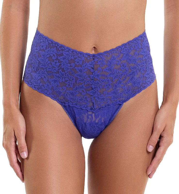 Women’s silky hipster thong-Hanky Panky Retro Lace Thong (9K1926P) - Violets Are Blue