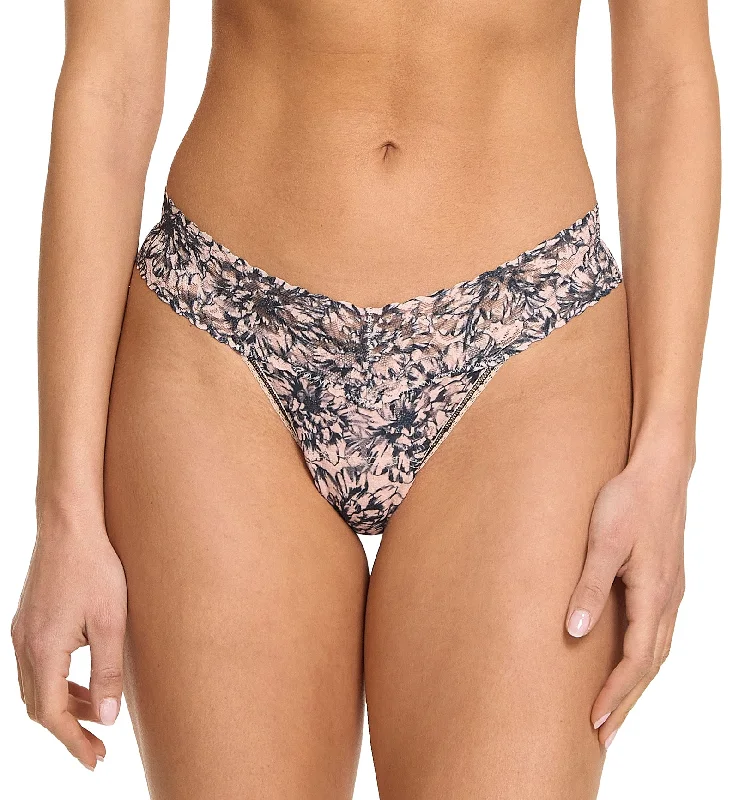 Women’s supportive seamless briefs-Hanky Panky Signature Lace Printed Low Rise Thong (PR4911P) - Outline