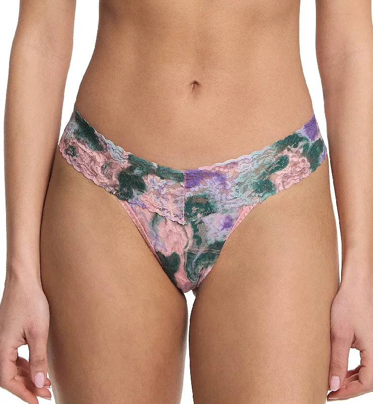 Women’s quick-dry sports panties-Hanky Panky Signature Lace Printed Low Rise Thong (PR4911P) - Painter