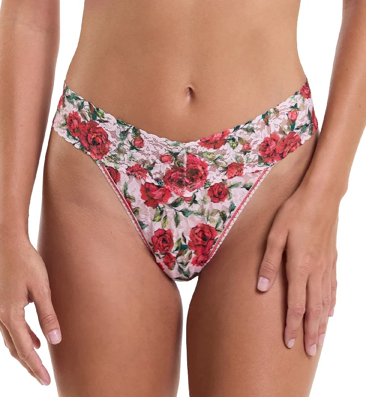 Women’s silky cheeky thong-Hanky Panky Signature Lace Printed Original Rise Thong (PR4811P) - Je Taime