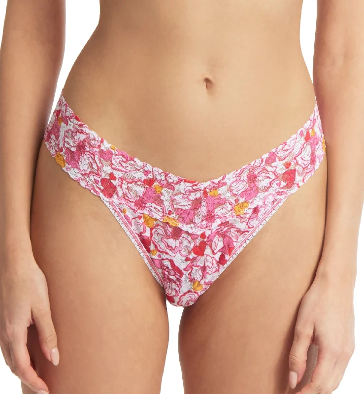 Women’s high-waist control panties-Hanky Panky Signature Lace Printed Original Rise Thong (PR4811P) - XOXO