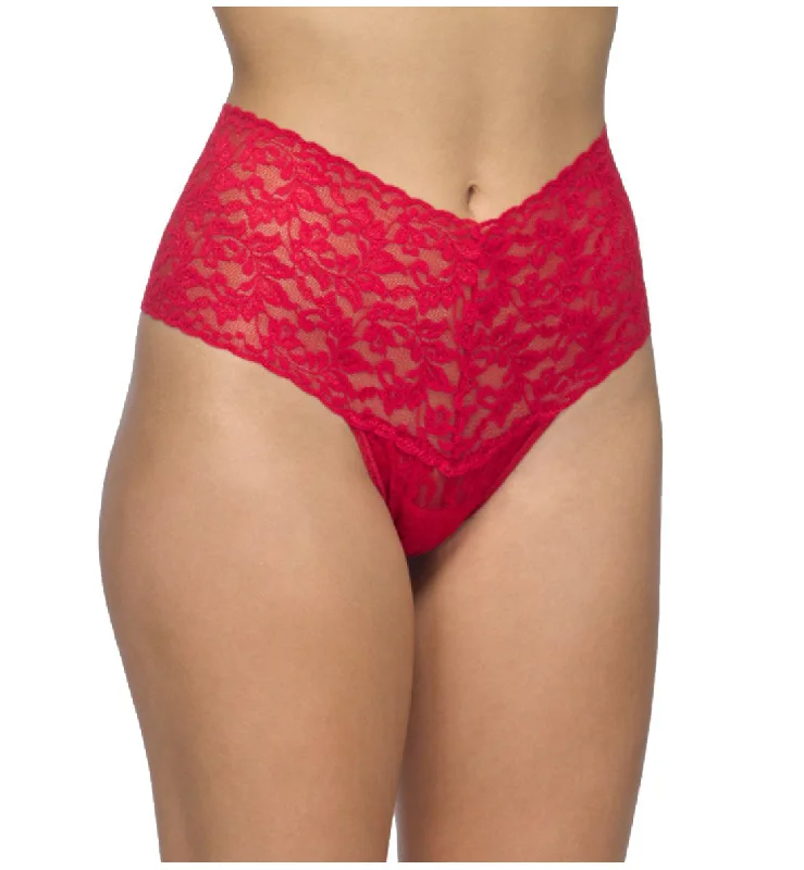 Women’s soft modal boyshorts-Hanky Panky Retro Lace Thong (9K1926P) - Red