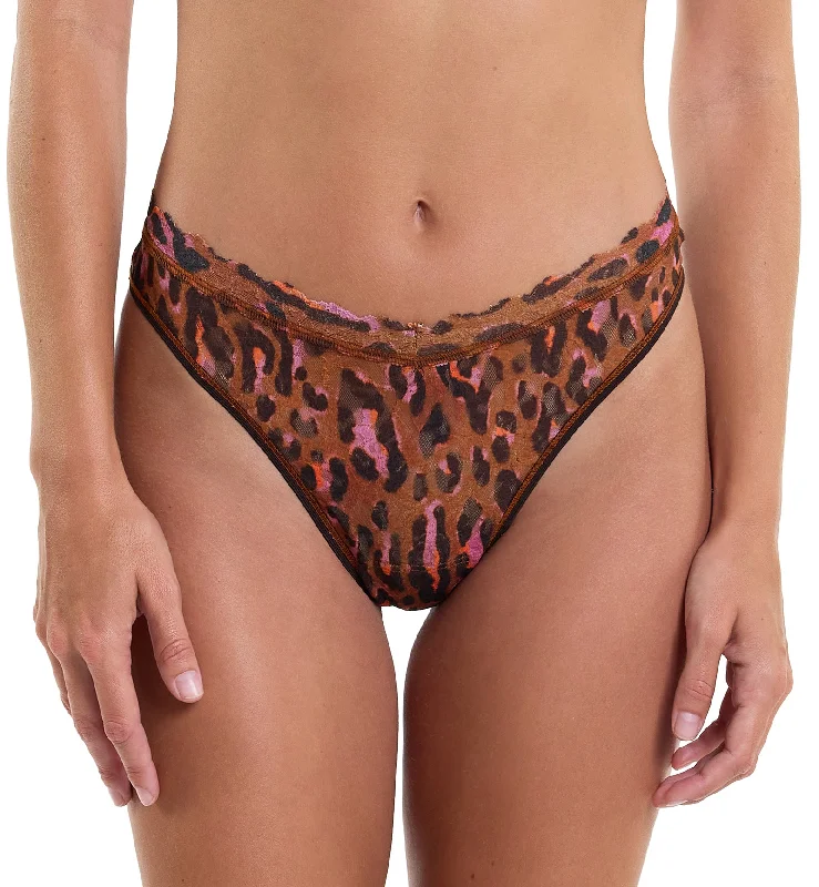 Women’s trendy leopard print underwear-Hanky Panky Signature Lace V-Front High Cut Thong (PR481854) - Throwback