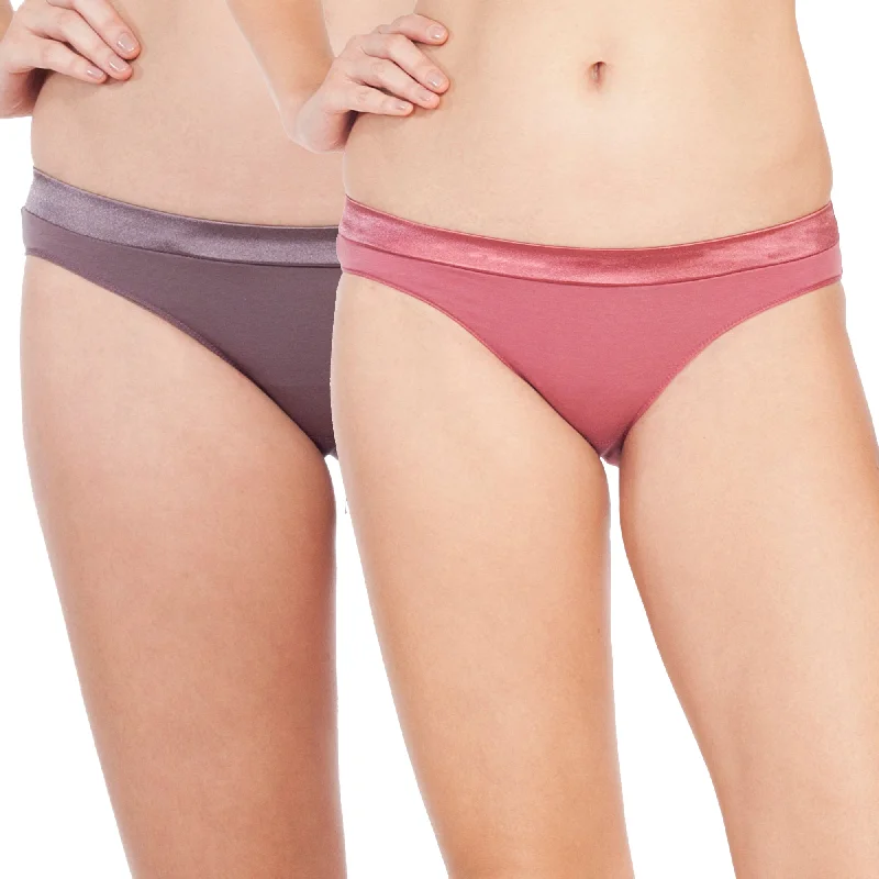 Women’s lace-trim briefs-Low Rise Bikini-Pack of 2 CP-1103