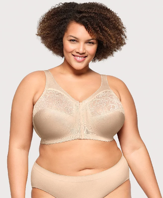 Women’s organic bamboo briefs-MagicLift Front-Closure Support Bra Blush