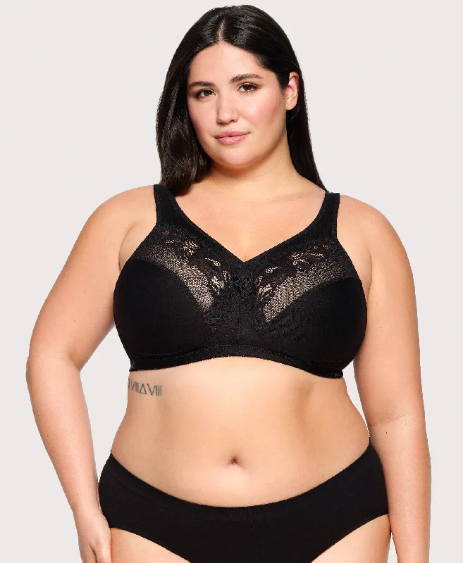 Women’s floral seamless briefs-MagicLift Minimizer Bra Black