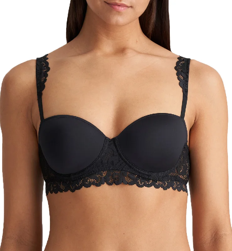 Women’s cotton laser-cut briefs-Marie Jo Elis Balcony Padded Underwire Bra (0102509) - Black