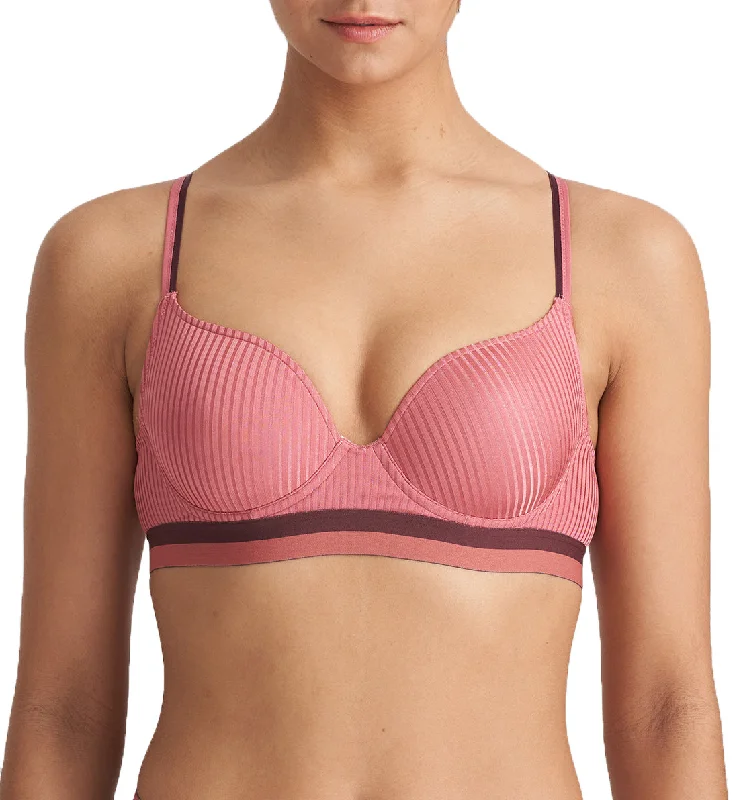 Women’s trendy ombre briefs-Marie Jo Jude Ribbed Heart Shape Padded Underwire Bra (0122256) - Pot Pouri