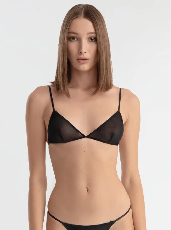 Women’s invisible seamless briefs-Marika Vera: Moore Triangle Bra - Black