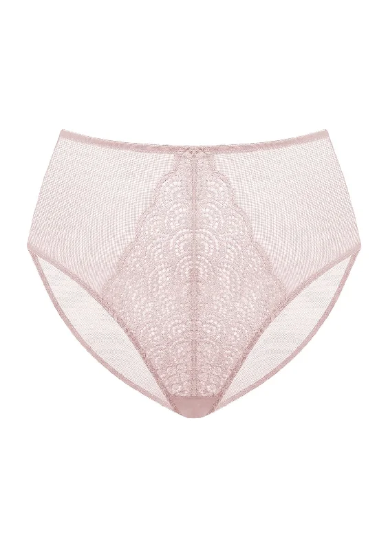 Women’s satin cheeky underwear-Mermaid High-Rise Light Pink Lace Brief Underwear