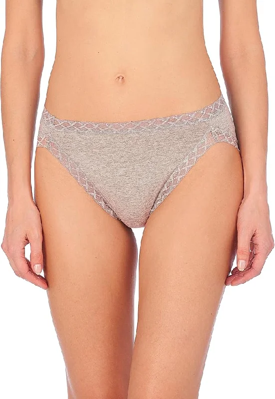 Women’s organic cotton briefs-Natori Bliss Cotton French Cut Panty- Light Grey Heather