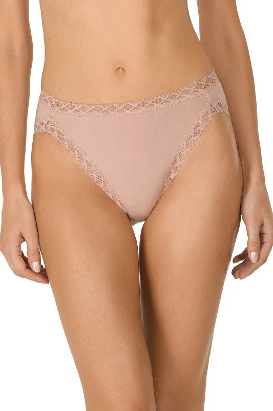 Women’s microfiber string bikini-Natori Bliss Cotton French Cut Panty - Rose Beige