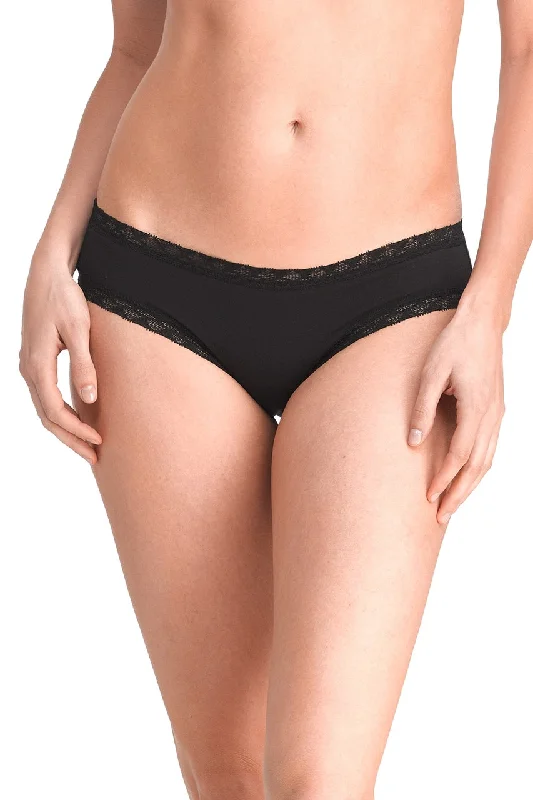 Women’s embroidered lace panties-Natori Bliss Girl Brief Panty - Black