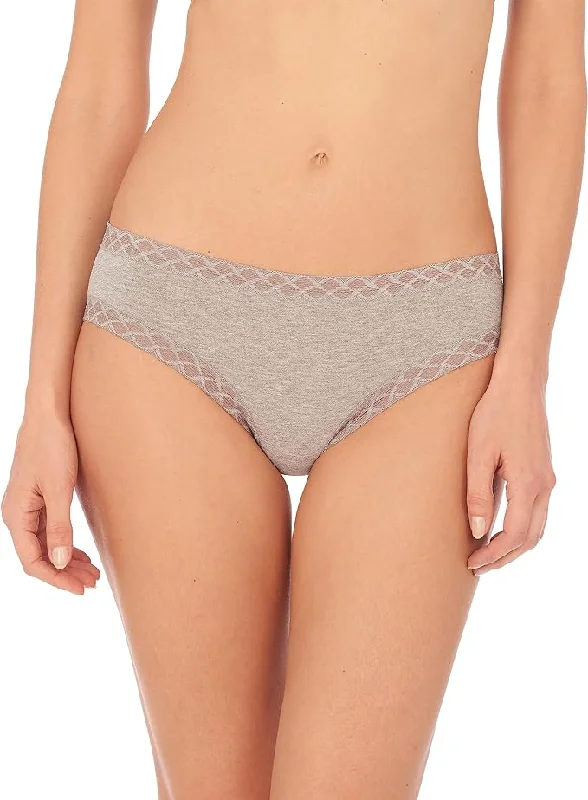 Women’s microfiber string bikini-Natori Bliss Girl Brief Panty - Light Grey Heather